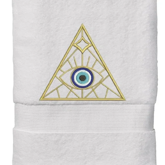 Hand Evil Eye Embroidered Hand towel Pick one New Made to order Black - Picture 11 of 16